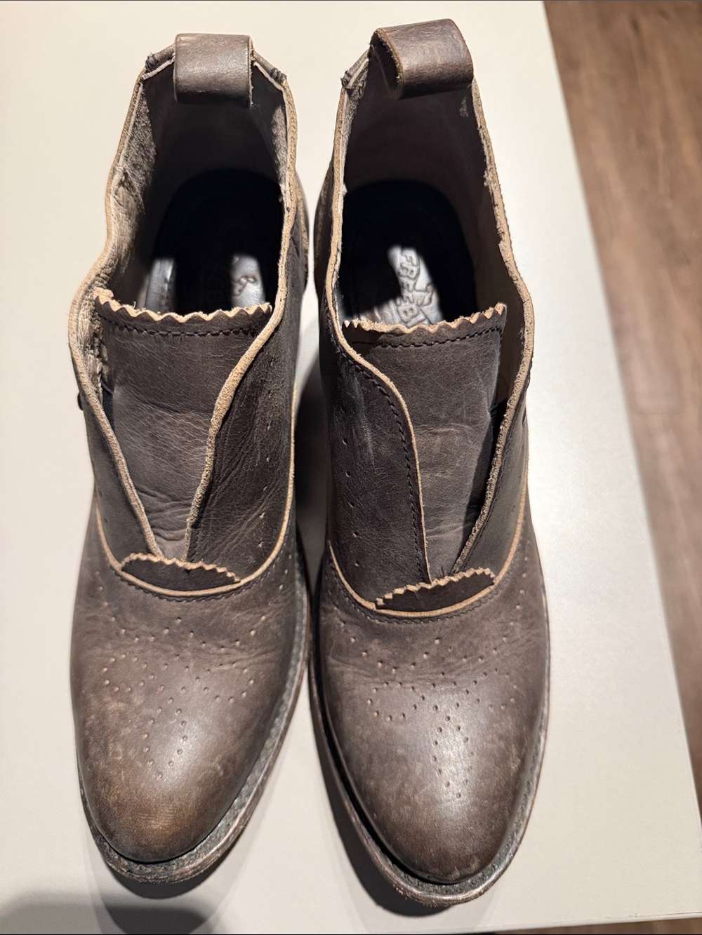 Freebird Brown Leather Slip-On Chelsea Boots worn once.